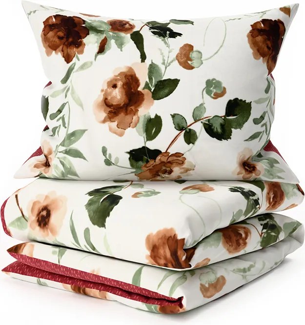 PrzytulneMieszkanie.pl PrzytulneMieszkanie.pl Dwustronna pościel DUO SENSE ROSALIA wzorzysta + poszewka na poduszkę 40x50 cm GRATIS Rozmiar pościeli: 70 x 90 cm | 140 x 200 cm