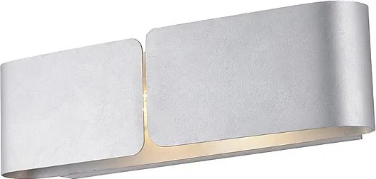 Kinkiet Hug z dyfuzorem ciętym laserowo, lakierowany na biało żelazo z dekoracją w kolorze antycznego srebra, 2 światła, .45 P.10 BL316-AP2-ARG