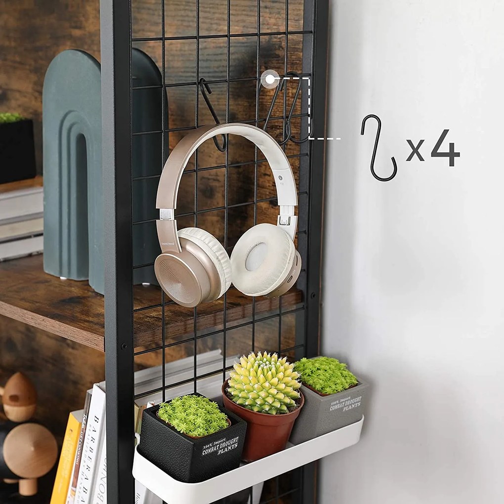 Regał TAYLOR 5 półek 155x74 cm, rustykalny brązowy