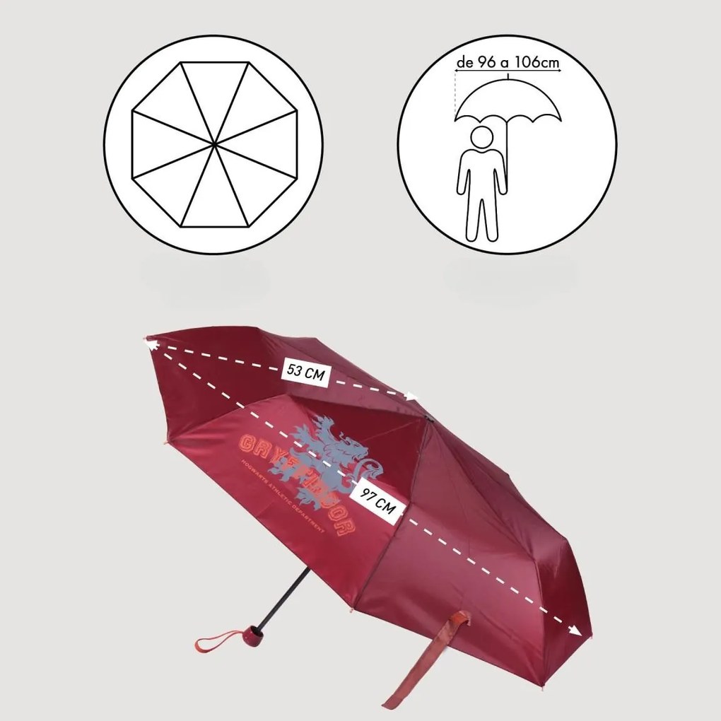 Składany parasol HARRY POTTER Ø 97 cm, bordowy