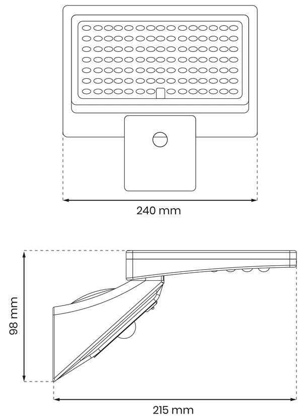 Naświetlacz Solarny Milo 8W 1000lm 4000K, lampa solarna
