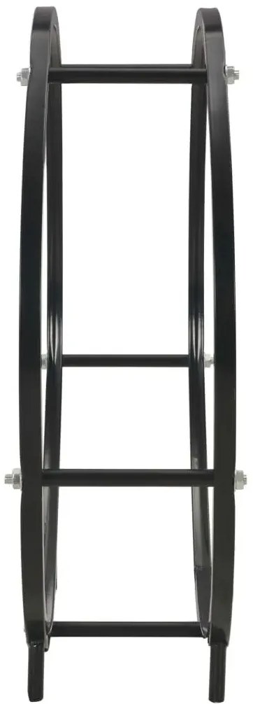 Czarny okrągły stojak na drewno kominkowe F8-B20