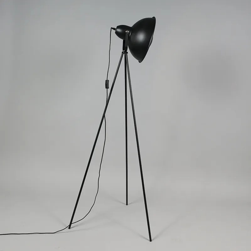 Lampa podłogowa industrialna statyw czarna ze złotem - Magna Basic 25 Nowoczesny Oswietlenie wewnetrzne