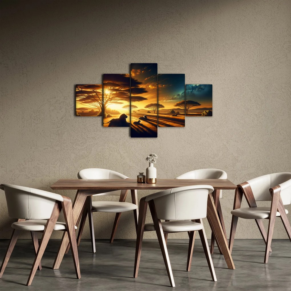 Obraz - Odpoczywające lwy (125x70 cm)