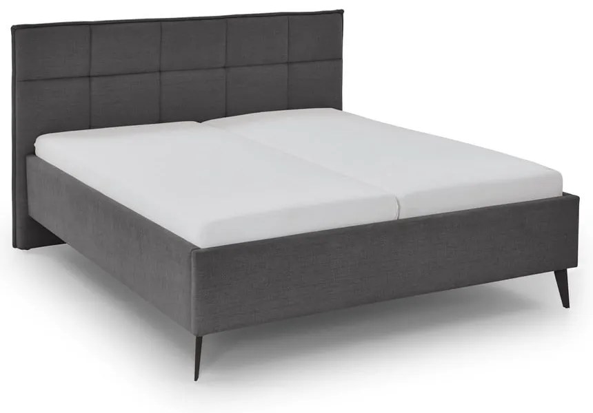 Antracytowe łóżko dwuosobowe ze schowkiem ze stelażem 180x200 cm Paulo – Meise Möbel