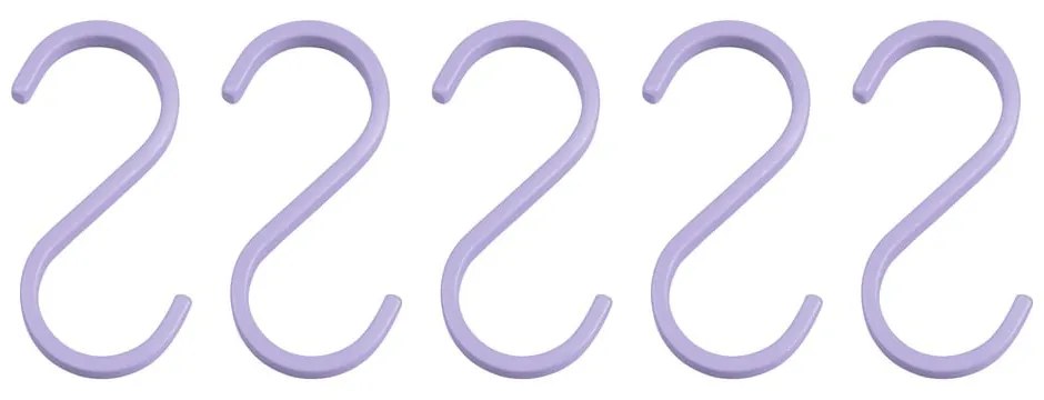 Fioletowe wiszące metalowe haczyki zestaw 5 szt. Hang-it – Mette Ditmer Denmark
