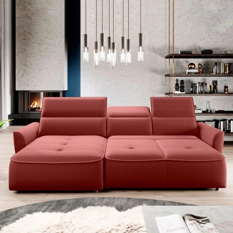 Narożnik MURILLO S Mini z elektryczną regulacją siedziska Lewostronny w tkaninie VOGUE 08 WERSAL