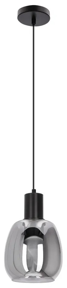 Ciemnoszara lampa wisząca ze szklanym kloszem ø 16 cm Udin – Candellux Lighting
