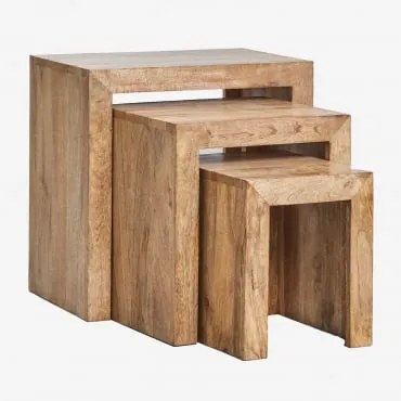 Prostokątne Stoliki Pomocnicze Z Drewna Mango Woodsen Drewno Mango - Sklum