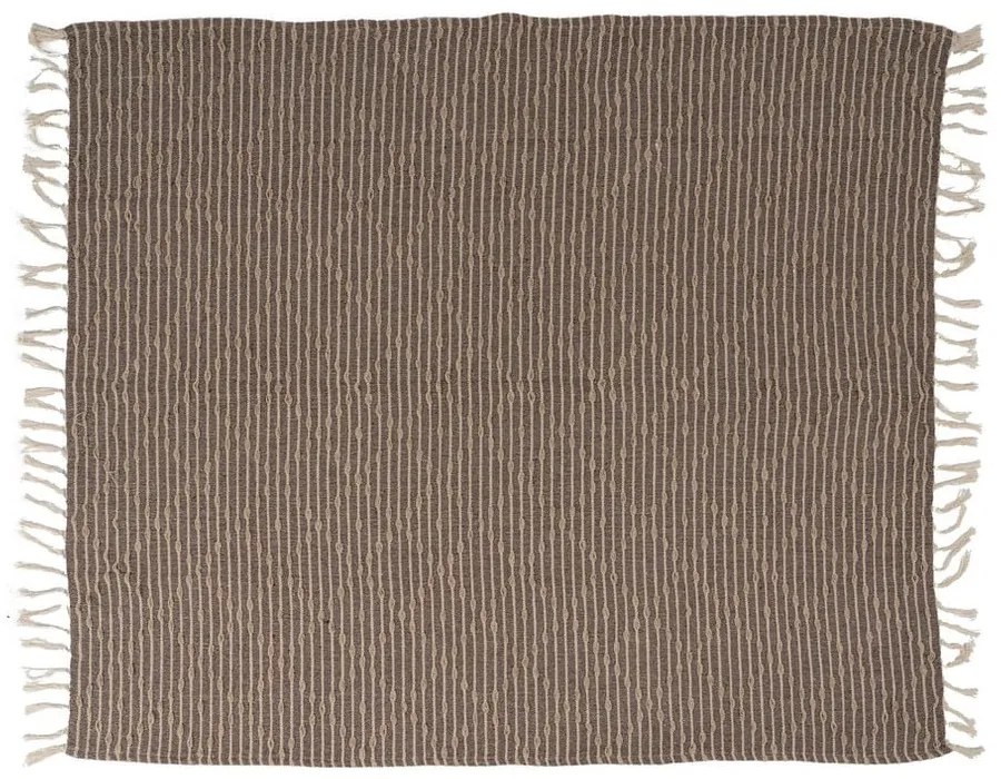 Brązowo-beżowy koc z mieszanki włókien z recyklingu 125x150 cm – Ixia