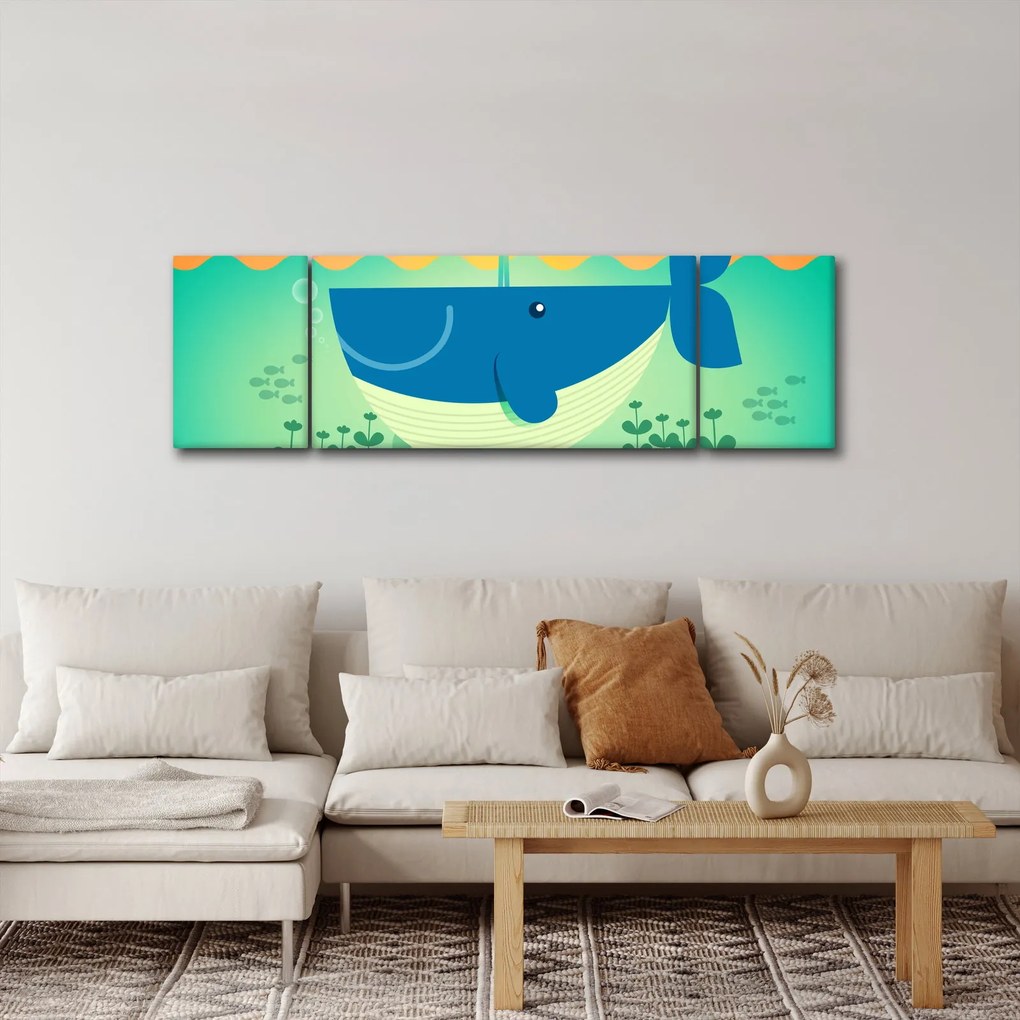 Obraz - Szczęśliwy wieloryb (170x50 cm)