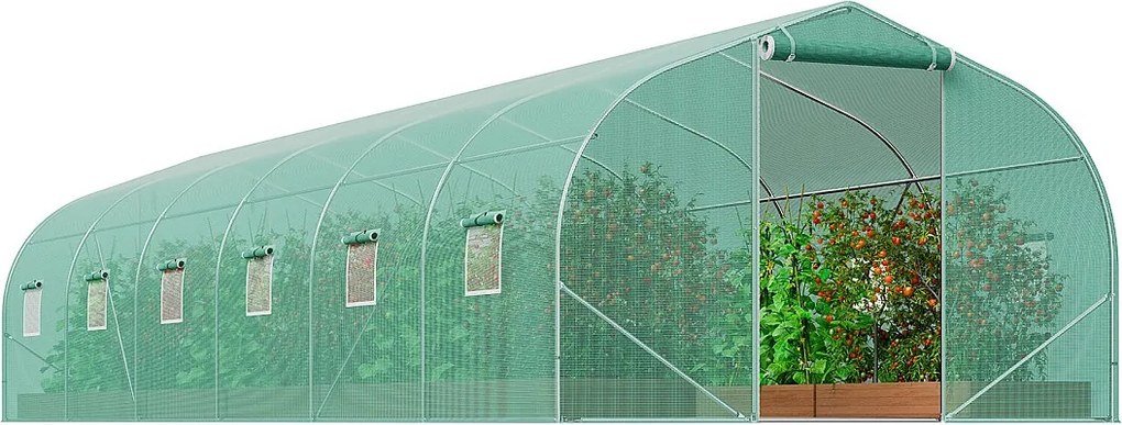 Szarowka Tunelowa SucceBuy, Szarowka Tunelowa o Wymiarach 900x300x200 cm, Rama Galwanizowana, z Ramą z Stali Galwanizowanej, Ochrana z PE, Zielony