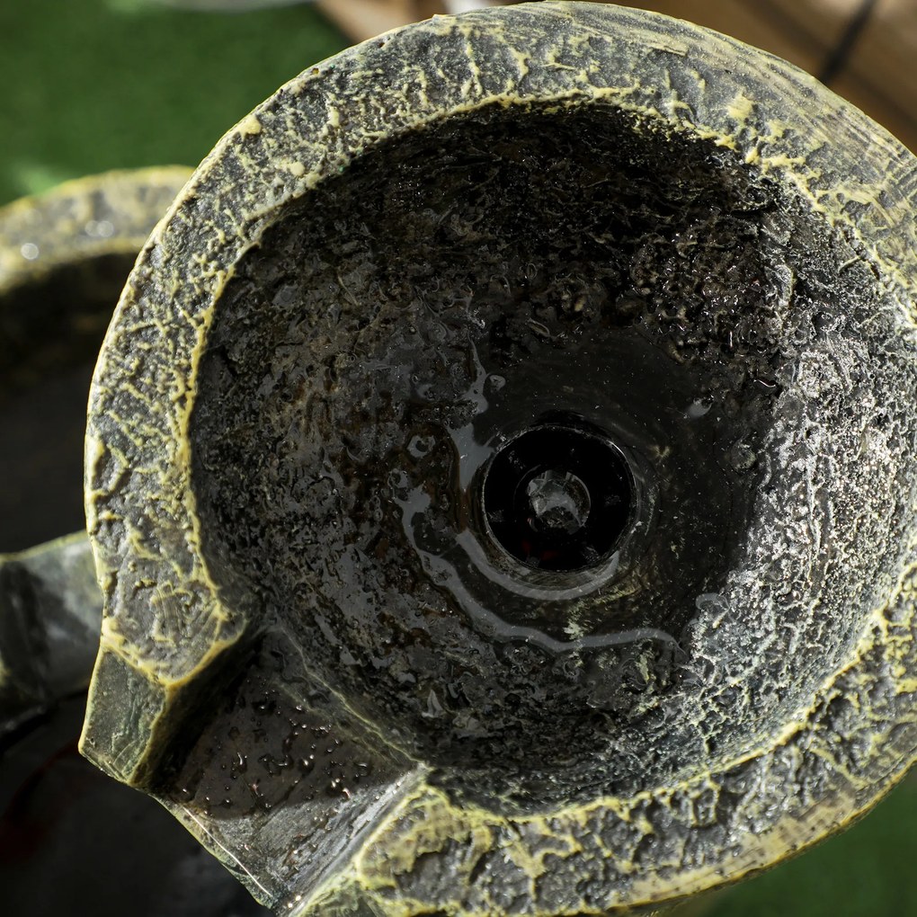 Outsunny Fontanna Ogrodowa Wodna Fontanna, regulacja prędkości, 25 x 24 x 60 cm, Czarny