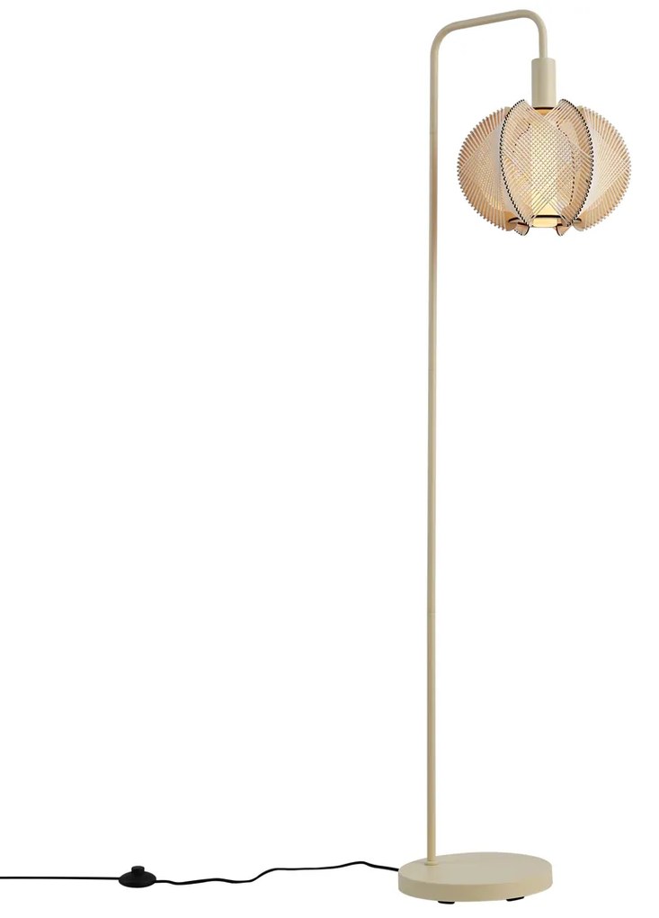 Lampa podłogowa Japandi beżowa z abażurem - GertieJapandi Oswietlenie wewnetrzne