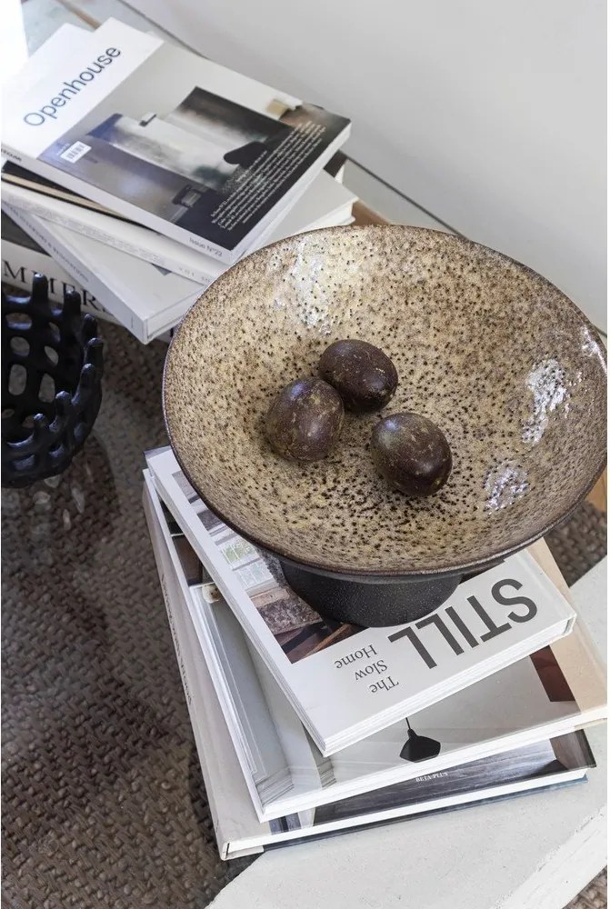 Czarna/beżowa kamionkowa misa ø 31,5 cm By Hand – Mette Ditmer Denmark