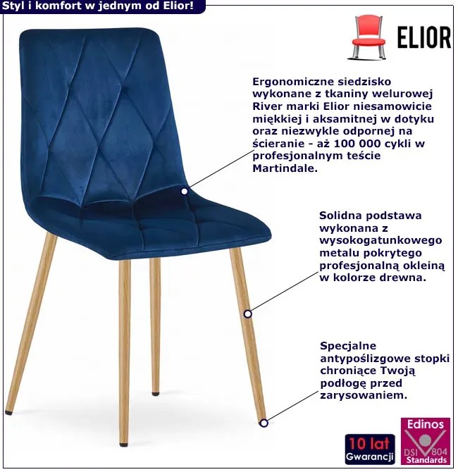 Tanie granatowe krzesło do jadalni C8-G04