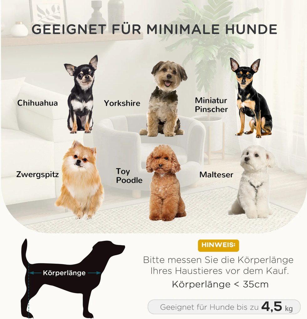 PawHut Łóżko dla Zwierząt Domowych z Nogami z Drewna, Podniesione, z Pokrowcem Flanelowym, Zdejmowana Poduszka, Szary