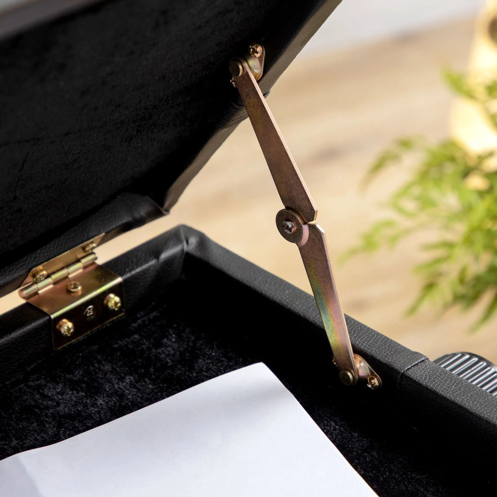 HOMCOM Ławka do Pianina z Regulacją Wysokości i Przestrzenią na Nuty Elegancka i Funkcjonalna Czarna | Aosom PL