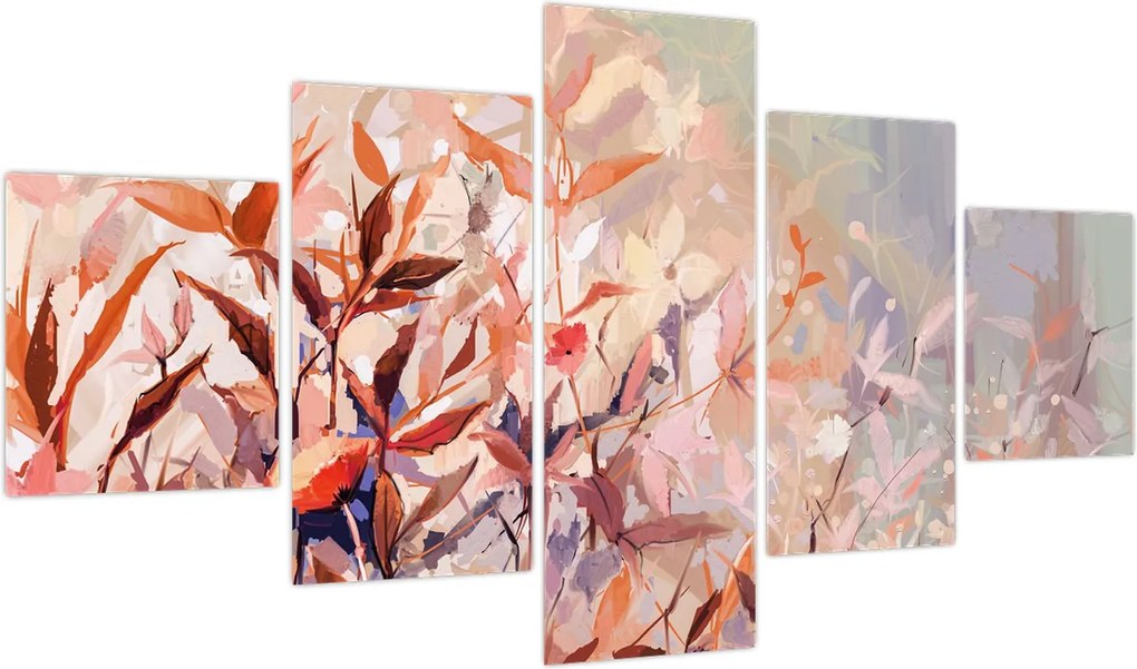 Obraz - Malowanie pastelami jesieni (125x70 cm)