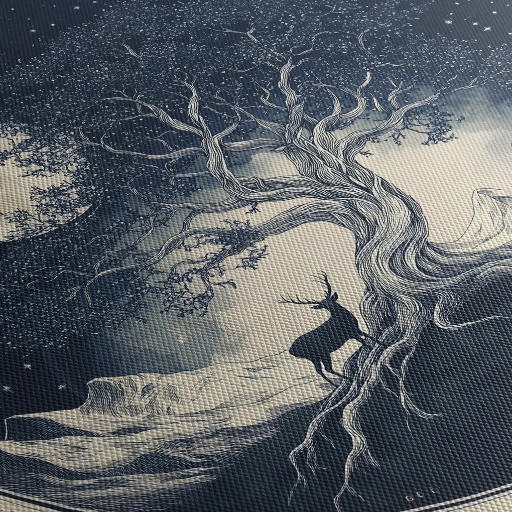 Obraz – Magiczne drzewo z jeleniem I. (170x50 cm)