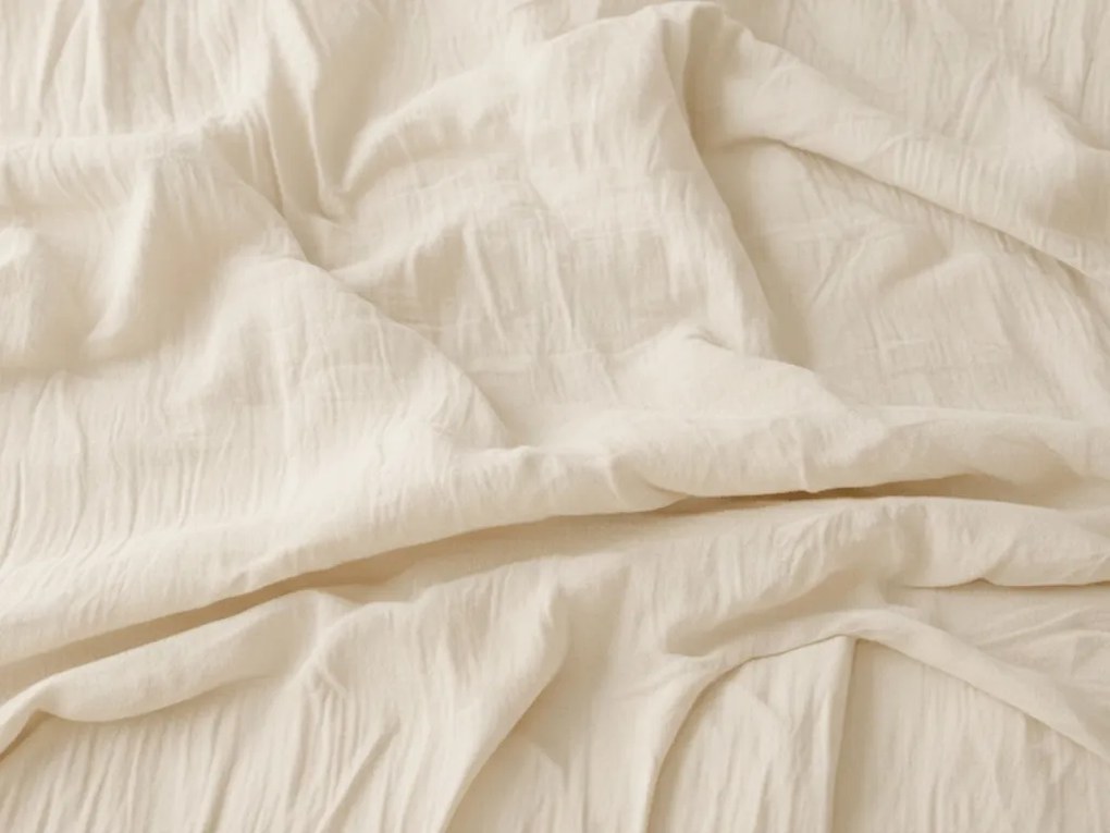 PrzytulneMieszkanie.pl PrzytulneMieszkanie.pl Pościel muślinowa PURELY kremowa Rozmiar pościeli: 80 x 80 cm | 155 x 220 cm