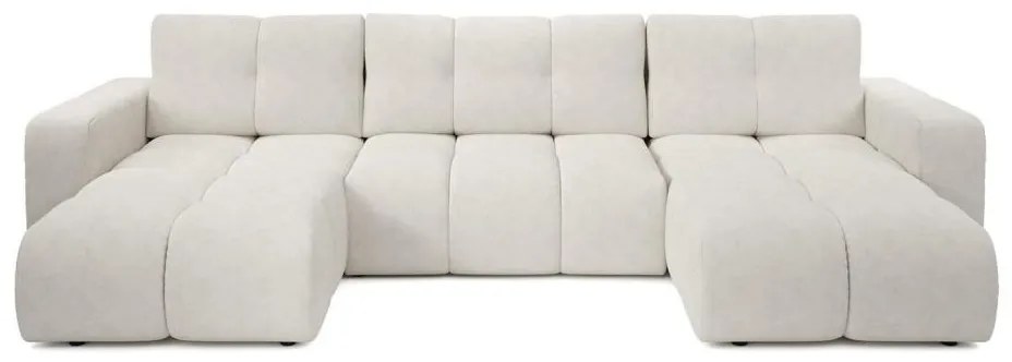 Rozkładany narożnik tapicerowany z pojemnikiem w kształcie U ALMADA beżowy