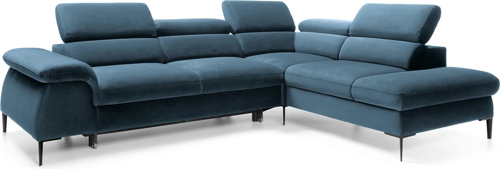 Masseno Narożnik MESTO z funkcją spania i pojemnikiem na pościel Narozniki L, Rozkładana sofa - Niebieski, VOGUE 13