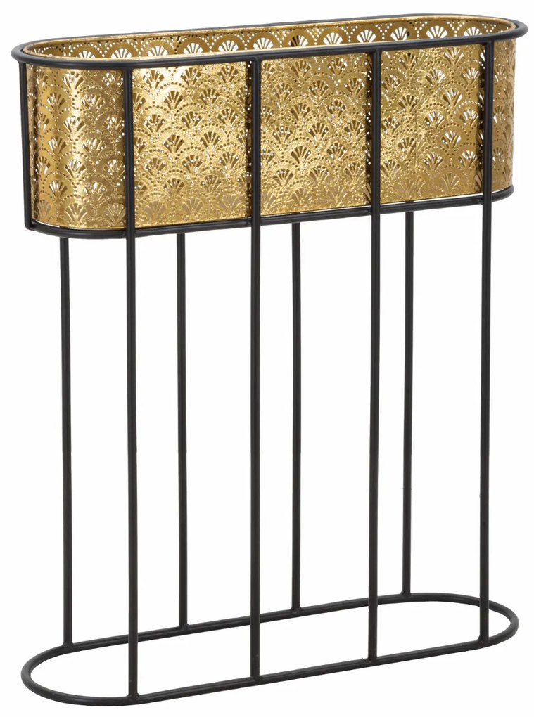 Osłonka na doniczki na stojaku, metalowa koronka, wys. 70 cm