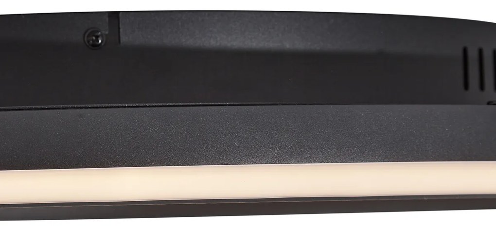 Designerska lampa sufitowa czarna z filcem z LED 3-stopniowo ściemnialna - Xavi Felt