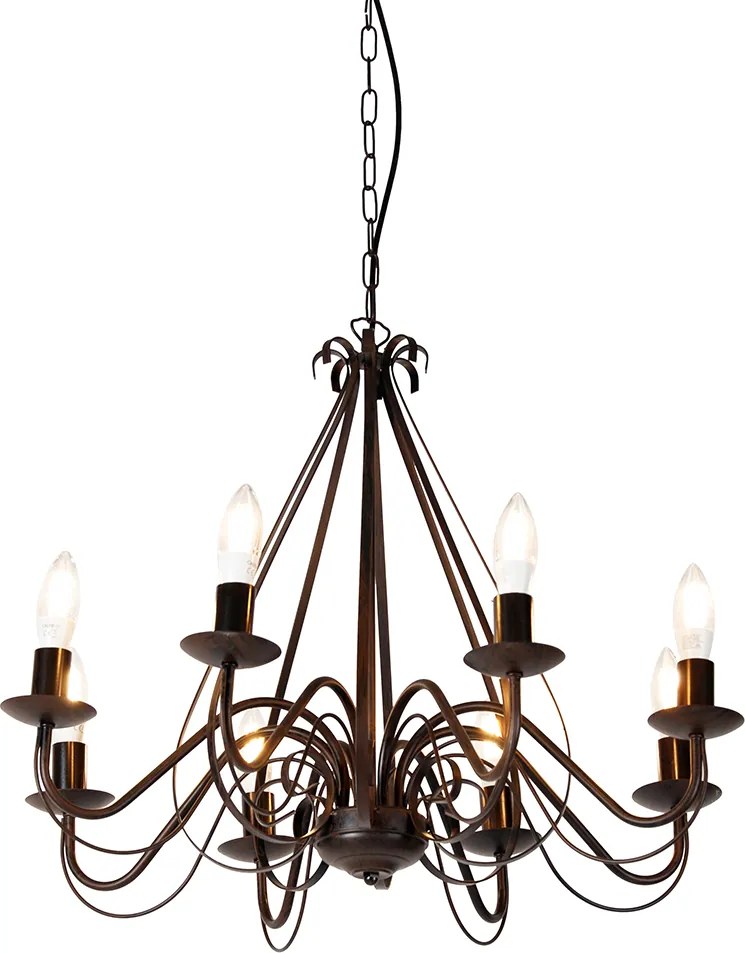 Inteligentny żyrandol rdzawo-brązowy 8-świateł z Wi-Fi B35 - Giuseppe