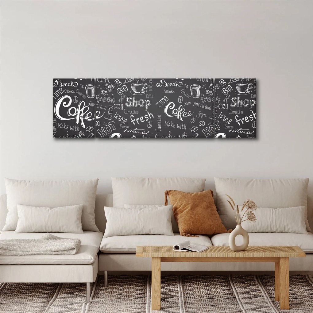 Obraz - Kawa (170x50 cm)