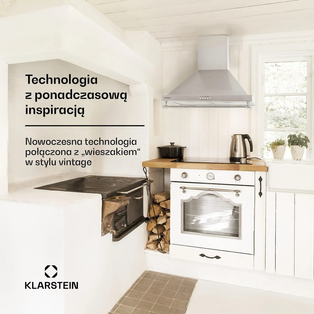 Klarstein Monthblanc 599.2m³/h 60cm Okap Retro Srebrny