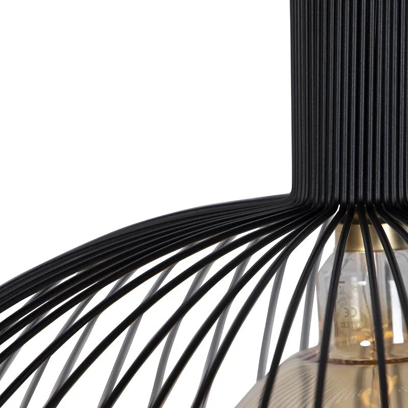 Designerska lampa wisząca okrągła czarna 70 cm - Dos Nowoczesny Oswietlenie wewnetrzne