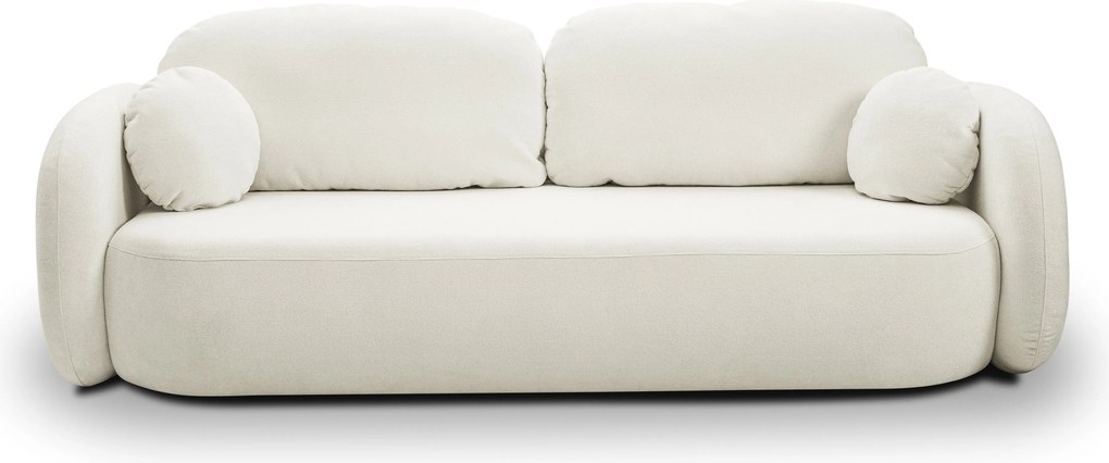 Masseno Sofa AMICO z funkcją spania i pojemnikiem na pościel, Rozkładana sofa - Kremowy, SICURO 60