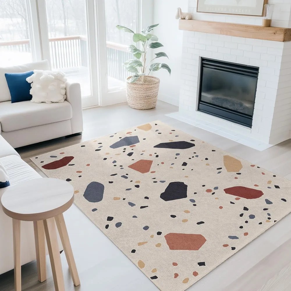 Kremowy chodnik odpowiedni do prania 80x200 cm Cracked Terrazzo – Mila Home