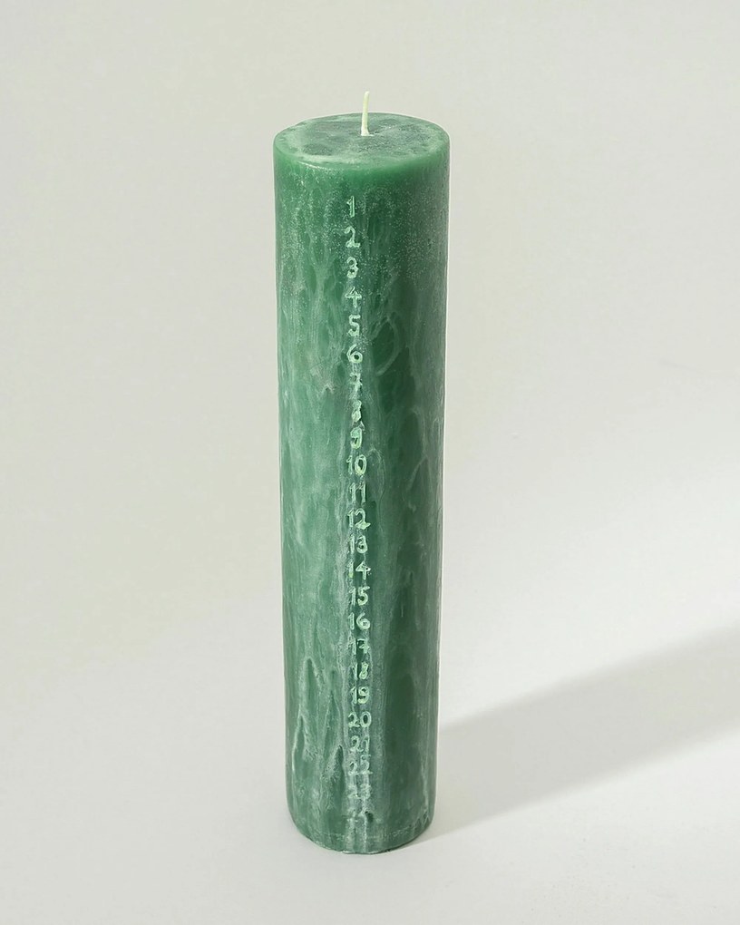 Świeca adwentowa zielona 25 cm