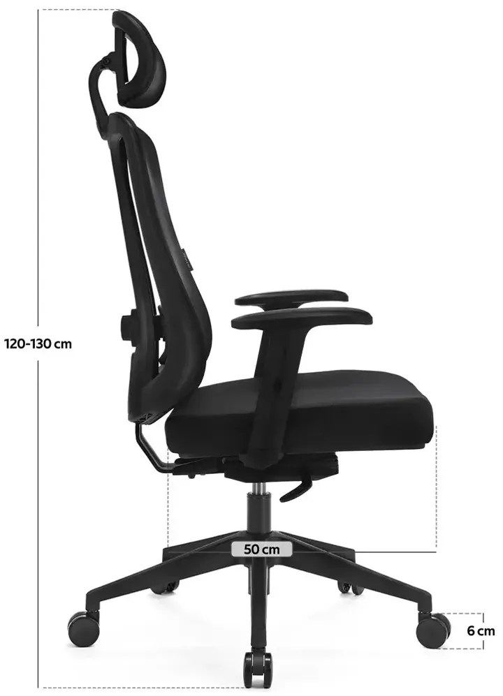 Czarny biurowy fotel ergonomiczny zgodny z rozporządzeniem MR i PS z 2023r - Biosio