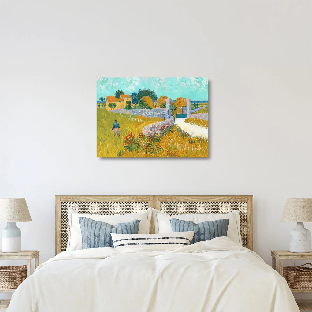 Obraz na szkle - Vincent van Gogh, Farmhouse in Provence, reprodukcje (70x50 cm)