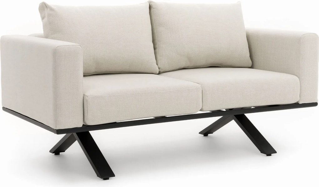 Sofa ogrodowa 2 osobowa MARABELLA beżowa nowoczesna aluminiowa