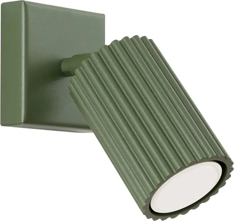 Oliwkowy metalowy kinkiet karbowany - D290 G5-D26