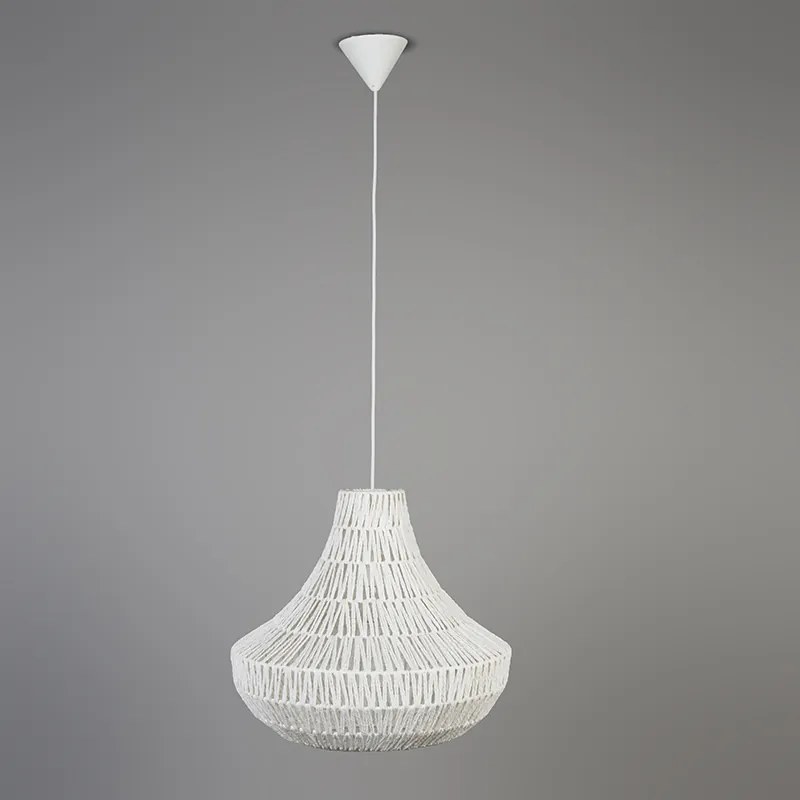 Retro lampa wisząca biała 50 cm - Lina Cono 50Designerski Oswietlenie wewnetrzne