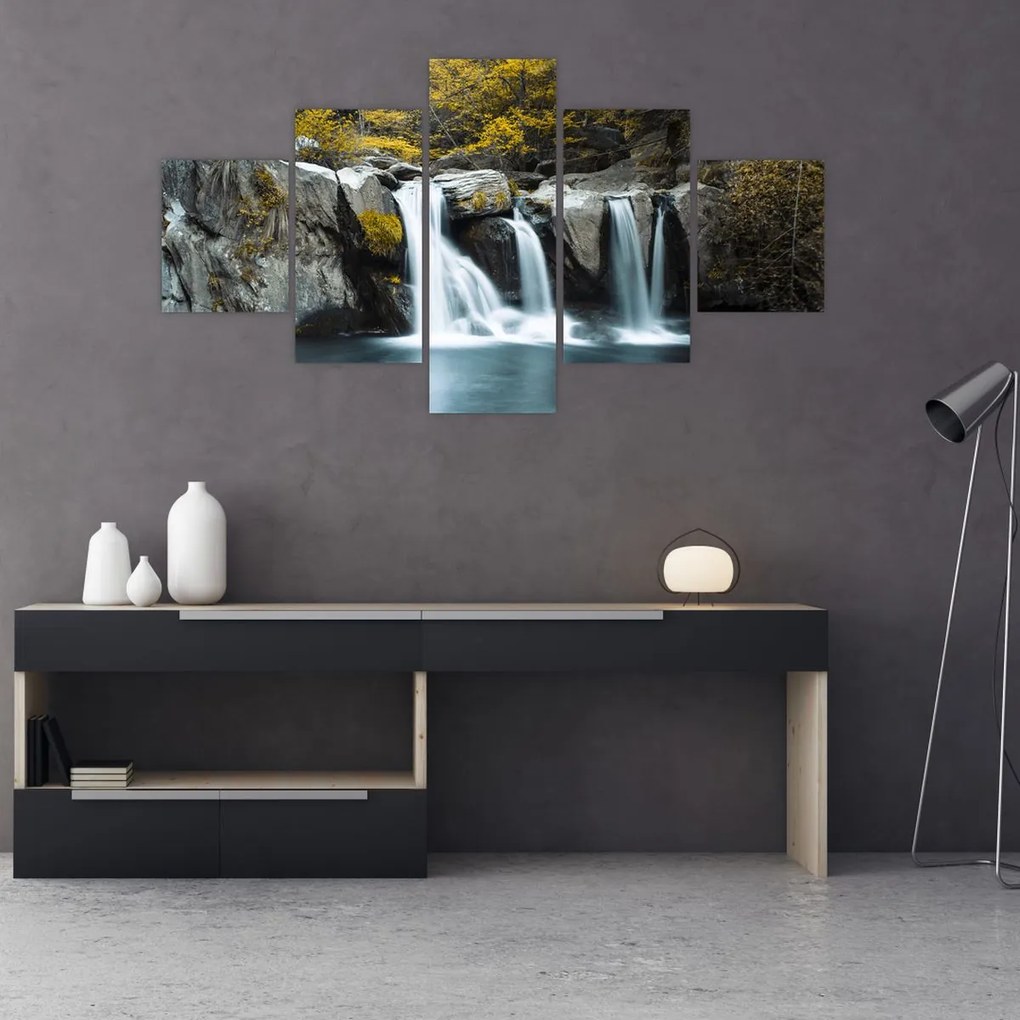 Obraz - Wodospady, Lushan, Chiny (125x70 cm)