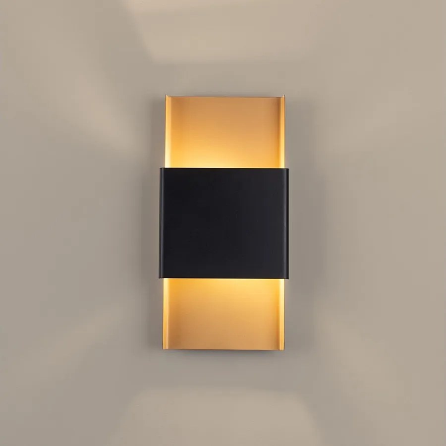 Kinkiety nowoczesny Zelfon, stal - 2 źródło światła 3000K - L.20 x H.40 cm - złoty/czarny