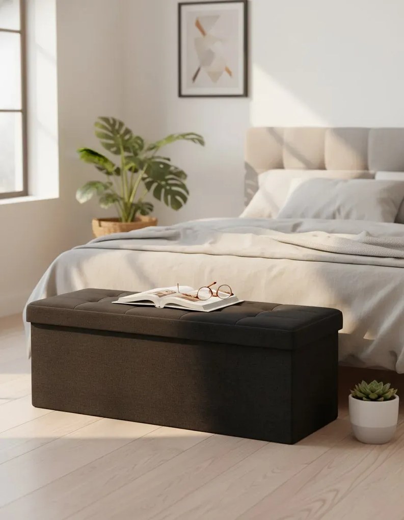 Czarna Duża Pufa Ze Schowkiem R2-S99