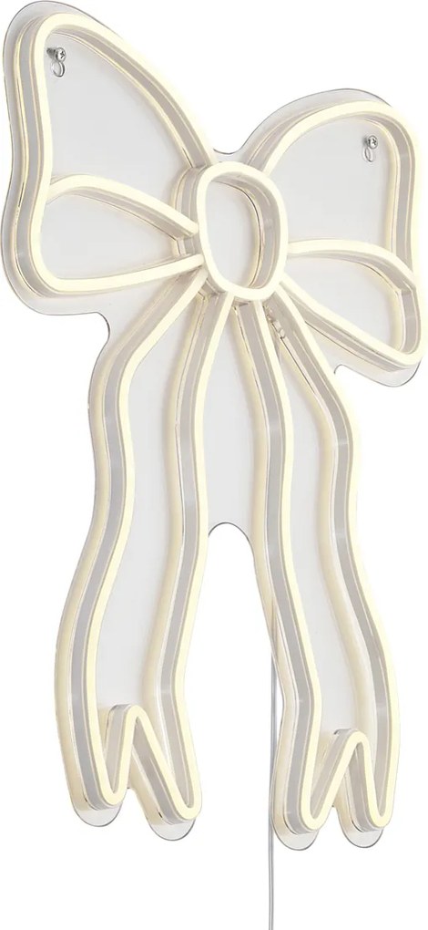 Neonowa lampa ścienna ciepła biel z LED - Bow