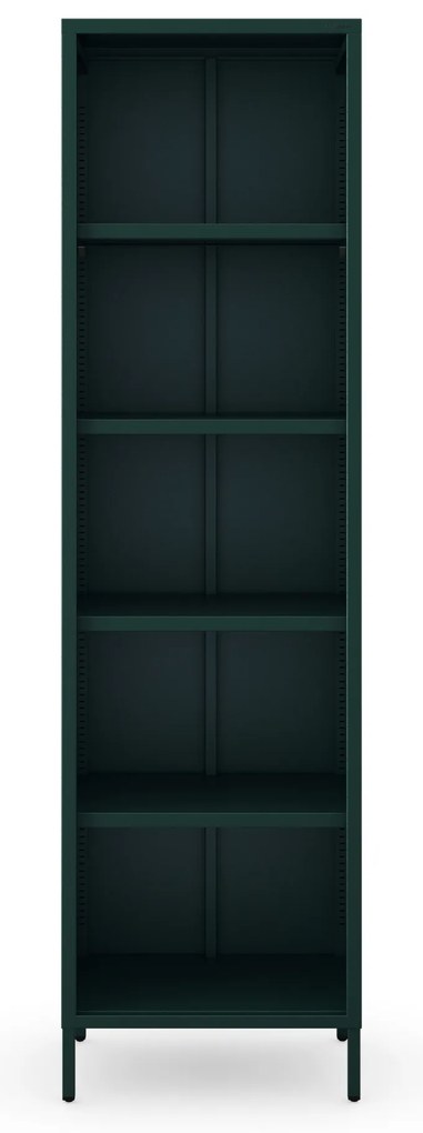 Regał płytki otwarty na książki na nóżkach butelkowa zieleń, 500x1800x350 mm: MARIO Modern