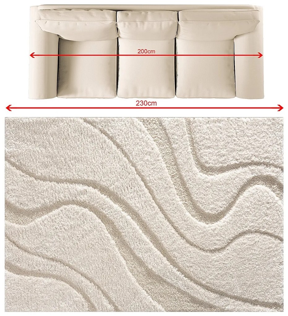 Dywan Relief cream 160x230 cm
