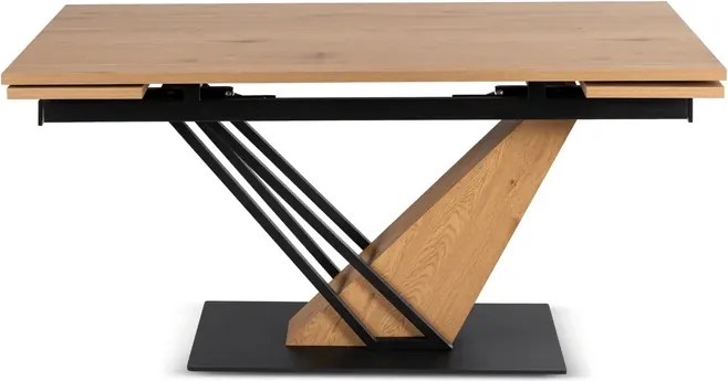 Stół Rozkładany Prostokątny REX 160-220 cm Dąb/Czarny do Jadalni Nowoczesny Loft