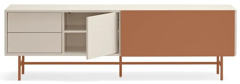 Ceglasto-beżowa szafka pod TV 180x56 cm Nube – Teulat