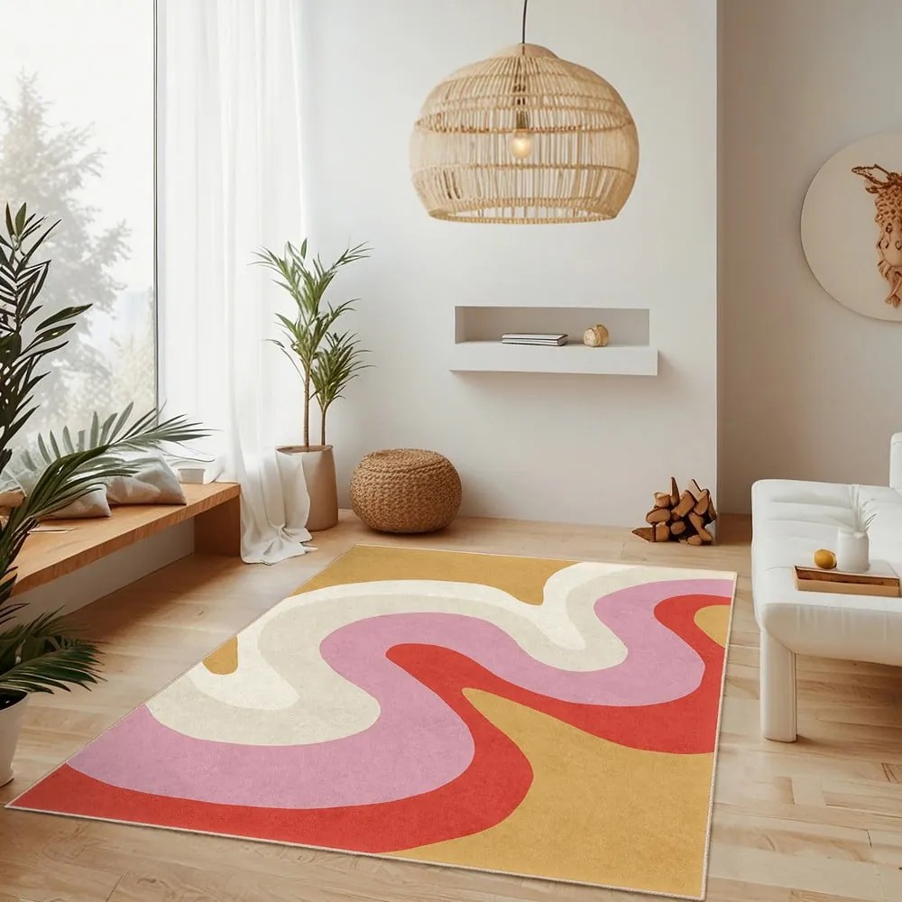 Żółto-różowy dywan odpowiedni do prania 160x230 cm Raspberry Creamsicle – Mila Home